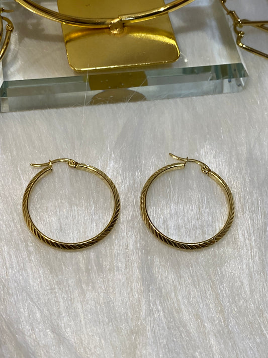 Spiral Gold Hoops