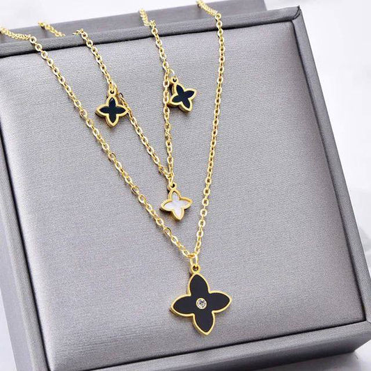 Flower charm glasses chain Necklace