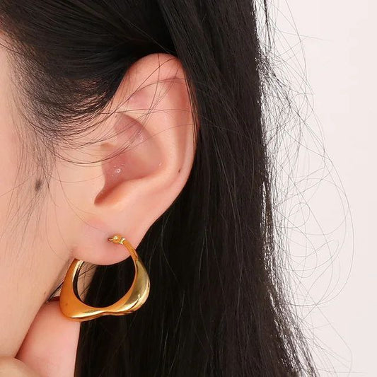 Gold Chunky Hoops Earrings